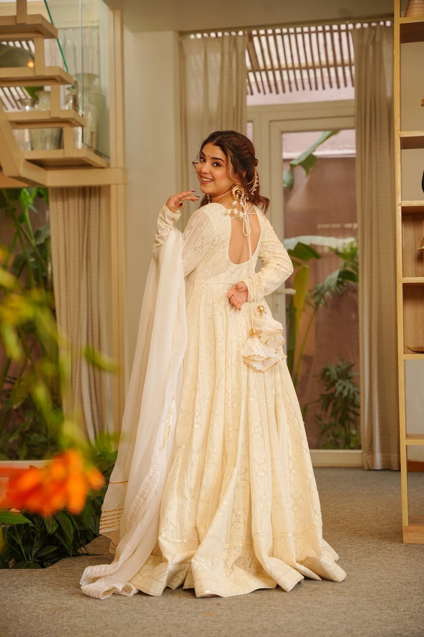 Yash Enterprise Cream Georgette Party Wear Embroidery Suit Set  Grab2Buy Yash Enterprise Grab2Buy