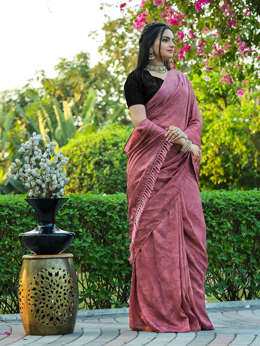 Tikhi Imli Floral Printed Embossed Ready to Wear Grab2Buy 