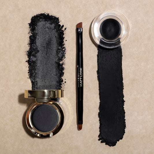Matt Look Fashion Eye Makeup 24Hr Stay Gel Kajal & Cake Eyeliner - Black 