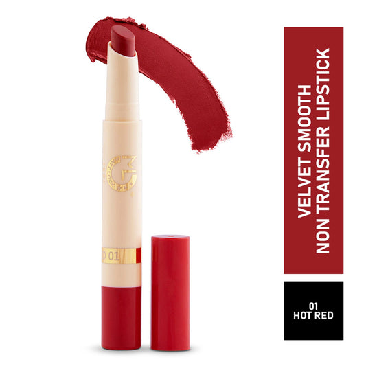 Matt Look Velvet Smooth Non Transfer Lipstick - Hot Red 