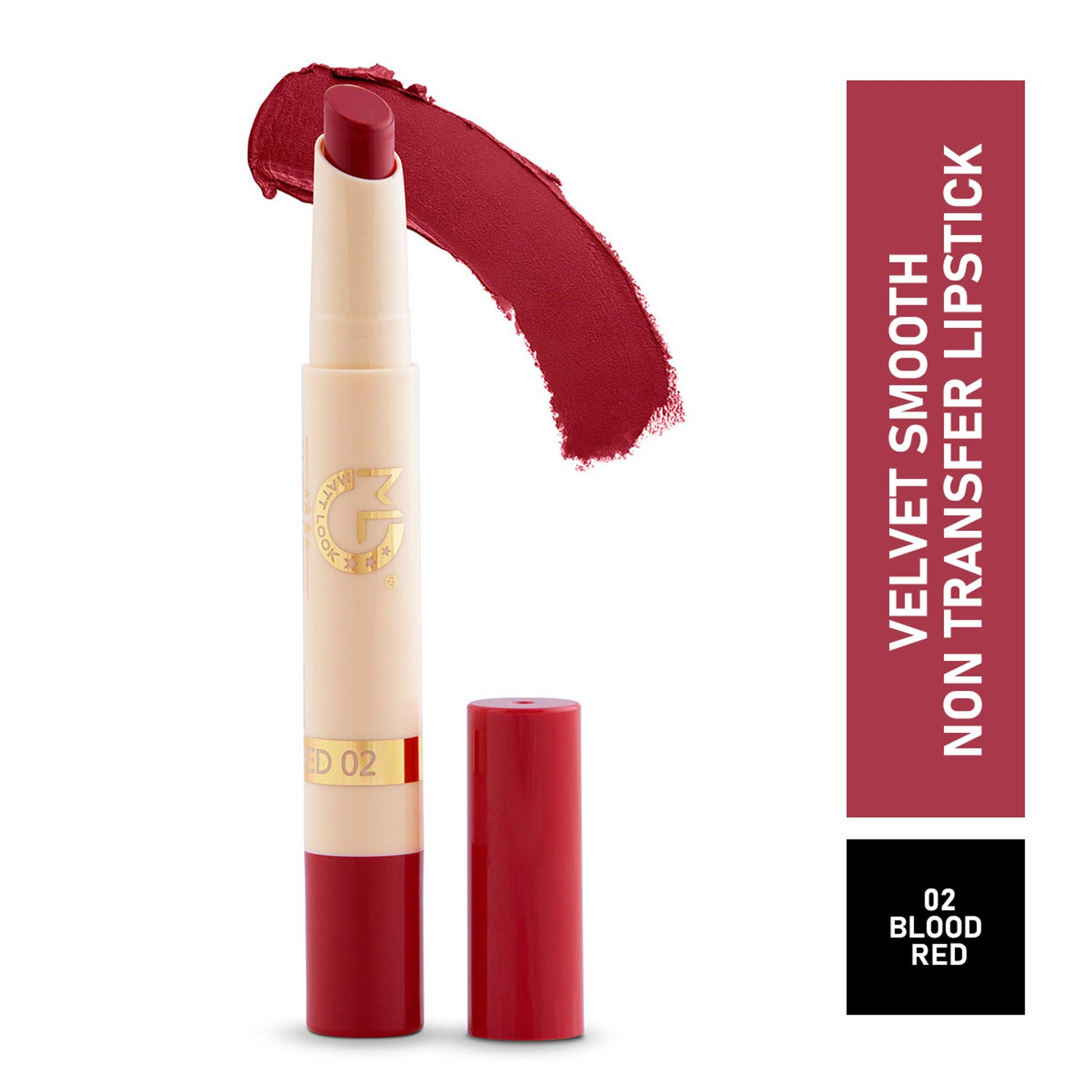 Matt Look Velvet Smooth Non Transfer Lipstick - Blood Red 