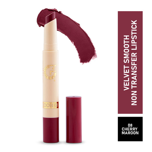 Matt Look Velvet Smooth Non Transfer Lipstick - Cherry Maroon 