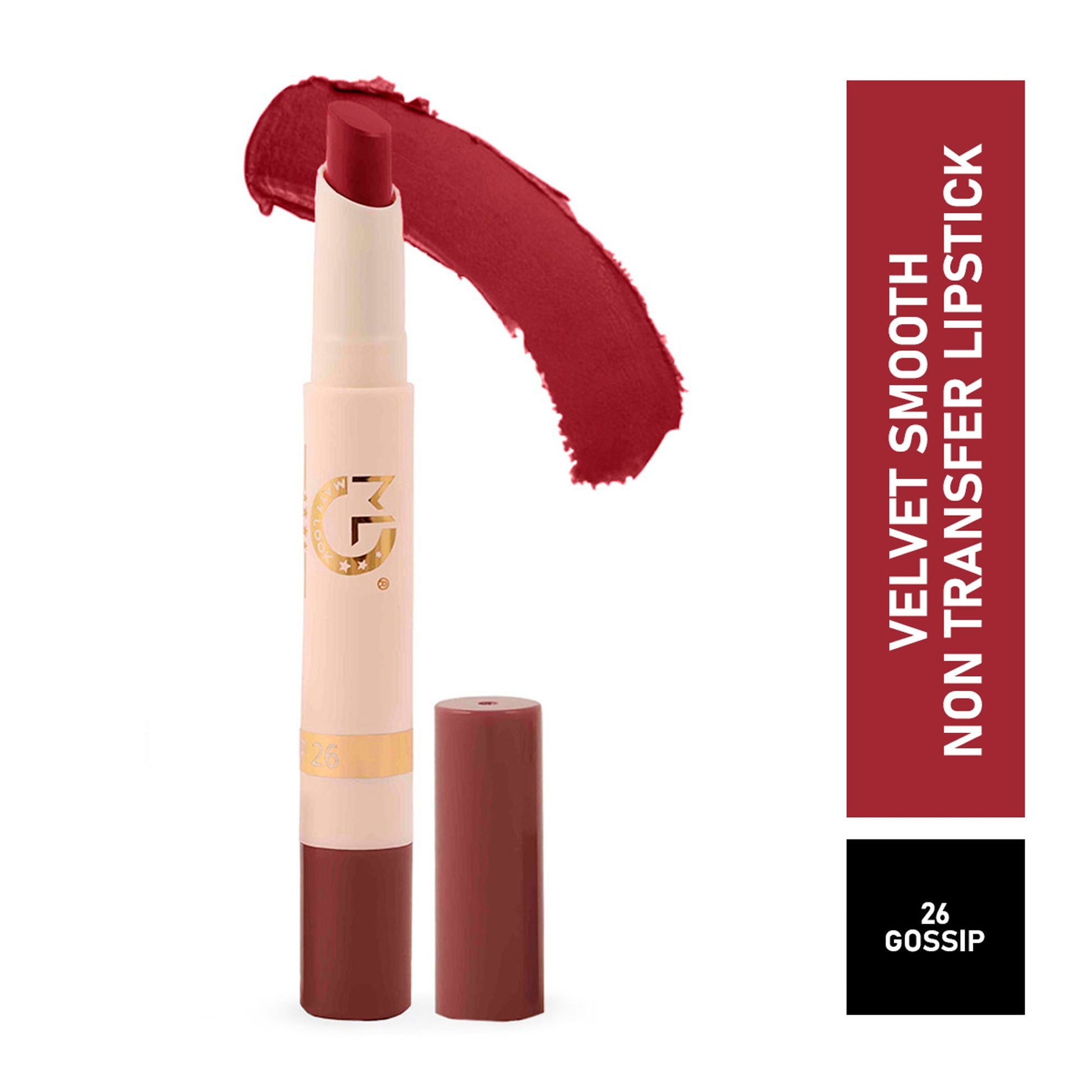 Matt Look Velvet Smooth Non Transfer Lipstick - Gossip 