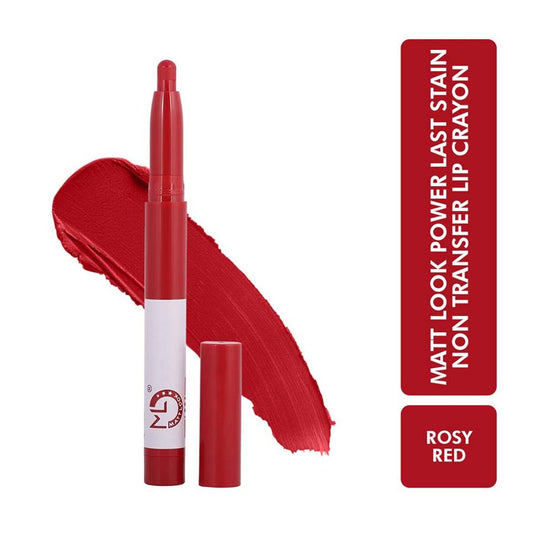Matt Look Power Last Lip Stain Crayon Lipstick - Rosy Red 