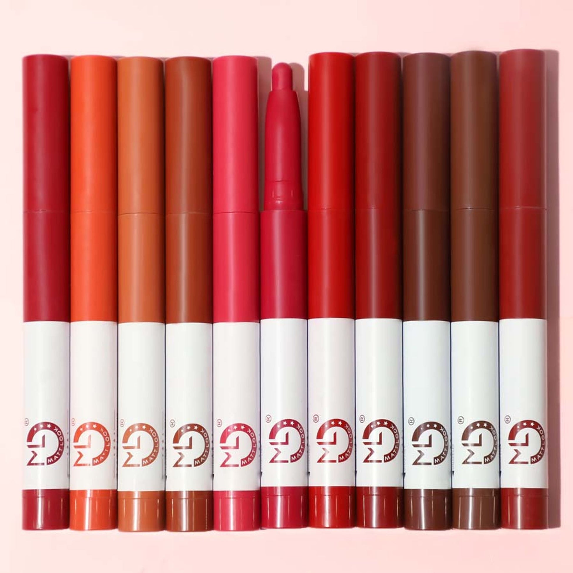 Matt Look Power Last Lip Stain Crayon Lipstick - Rosy Red 