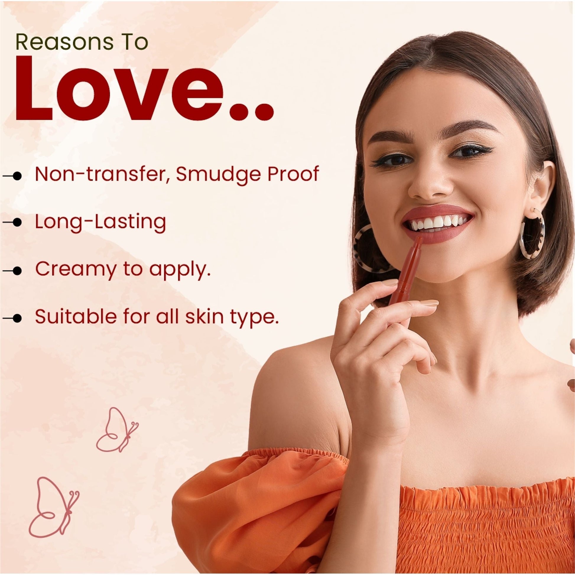 Matt Look Power Last Lip Stain Crayon Lipstick - Cherry Darling 