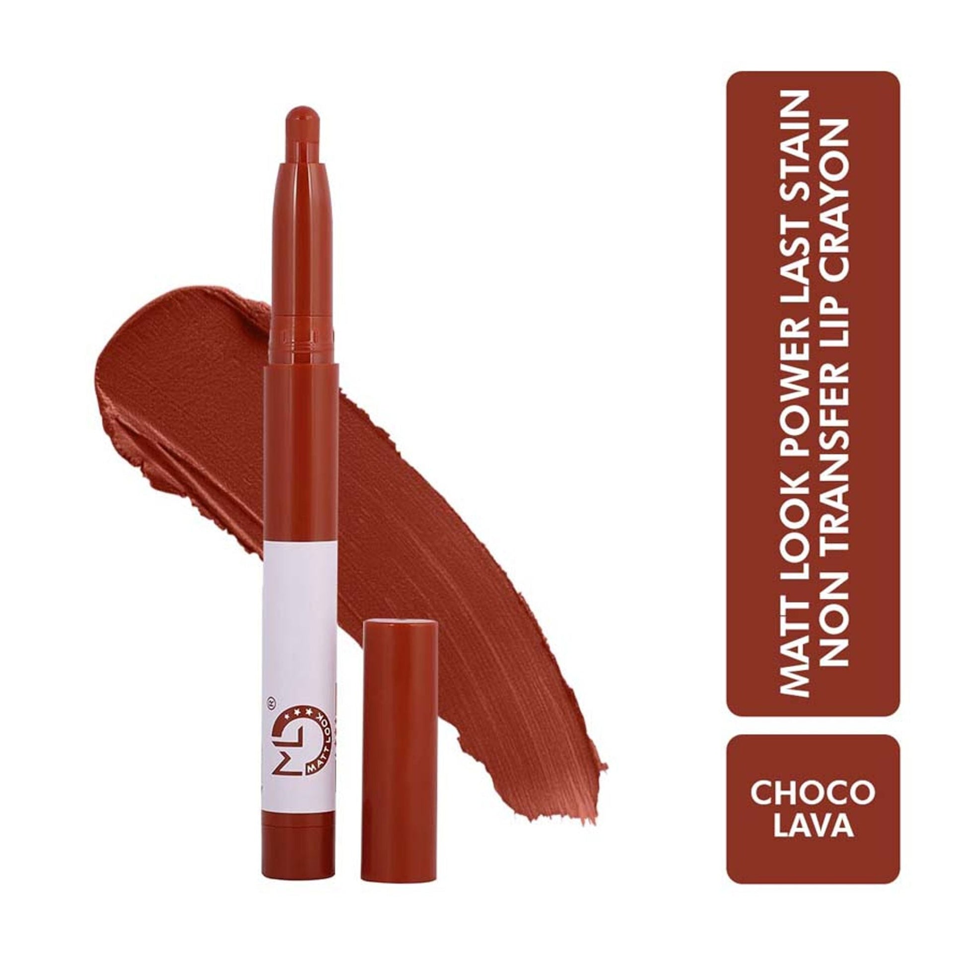 Matt Look Power Last Lip Stain Crayon Lipstick - Choco Lava 