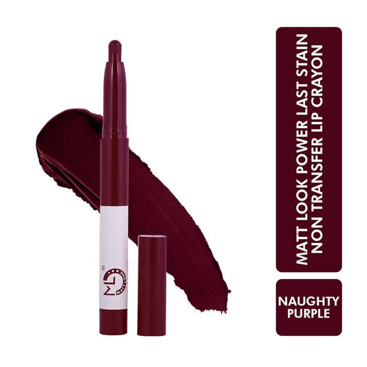 Matt Look Power Last Lip Stain Crayon Lipstick - Naughty Purple 