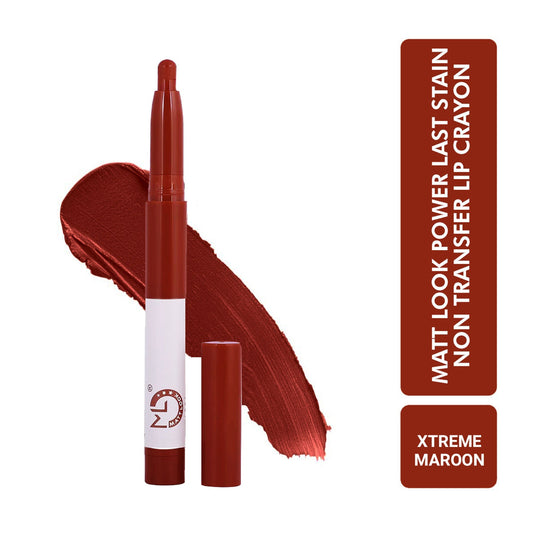 Matt Look Power Last Lip Stain Crayon Lipstick - Xtreme Maroon 