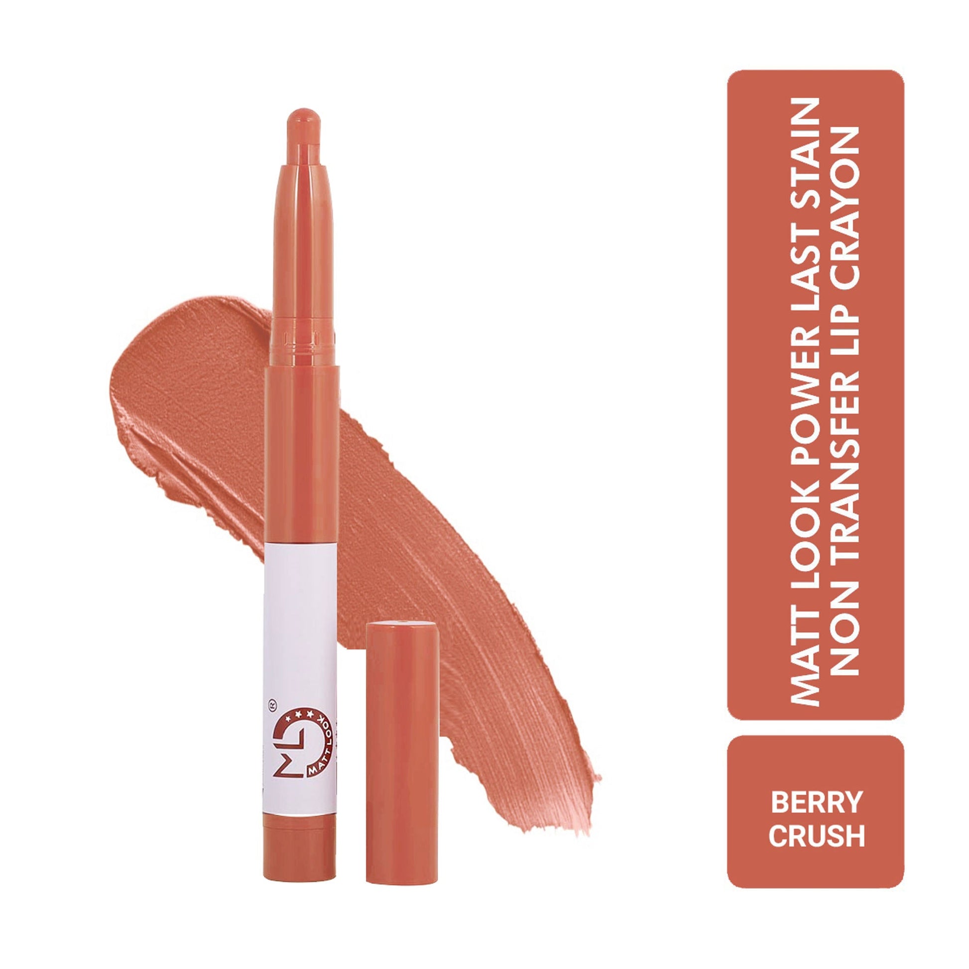 Matt Look Power Last Lip Stain Crayon Lipstick - Berry Crush 