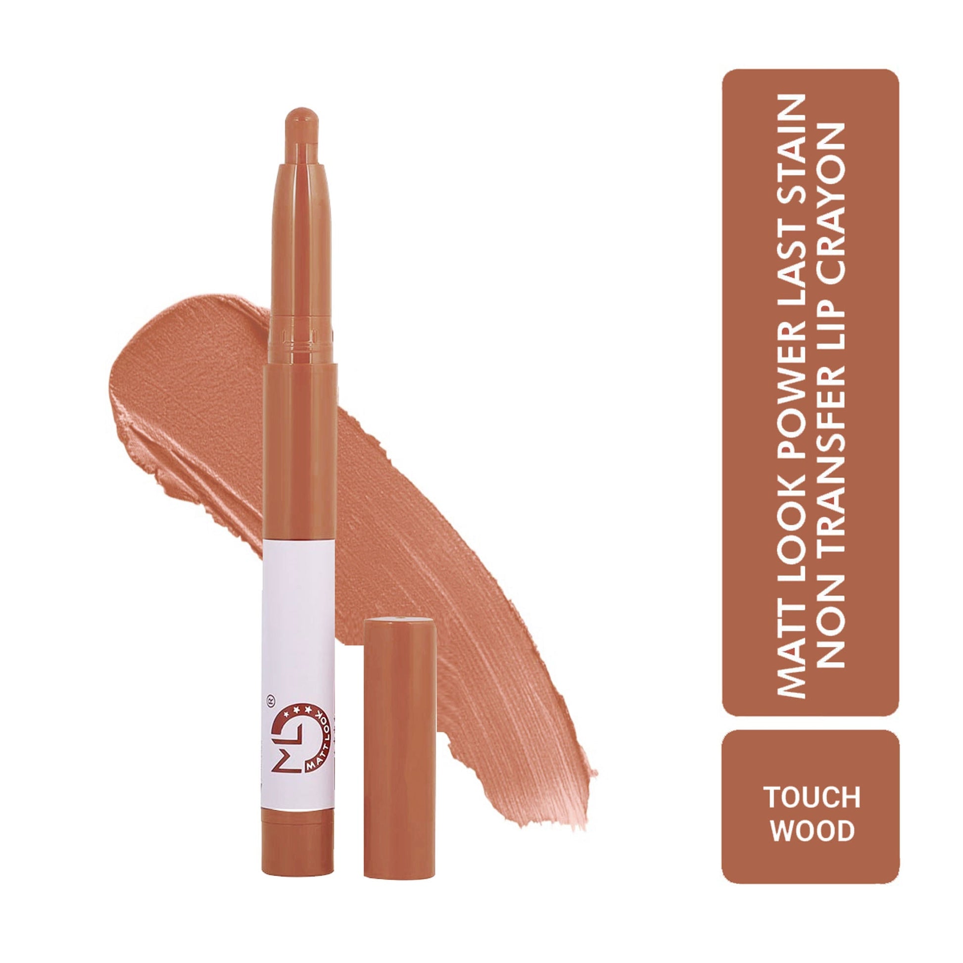 Matt Look Power Last Lip Stain Crayon Lipstick - Touch Wood 