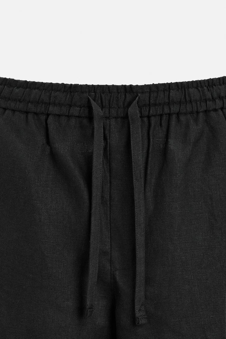 Fabmade Men’S Linen Pajama Combo – Beige & Black (Pack Of 2)