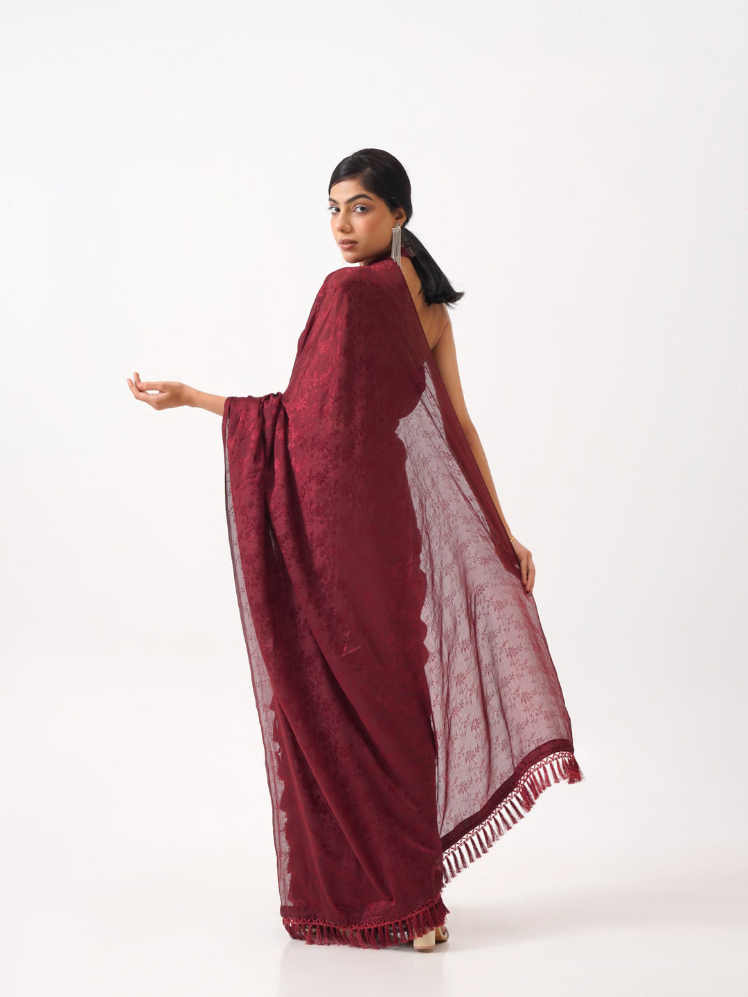 Tikhi Imli Maroon Woven Design Grab2Buy 
