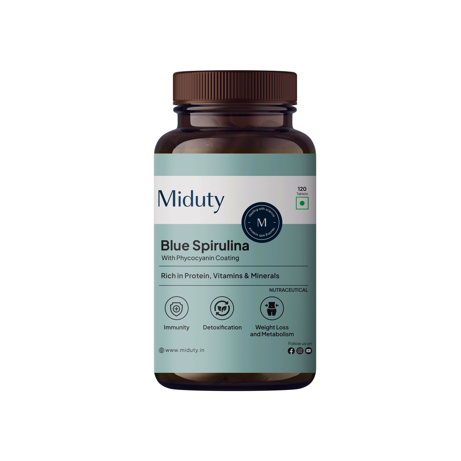 Miduty by Palak Notes Blue Spirulina Tablets 