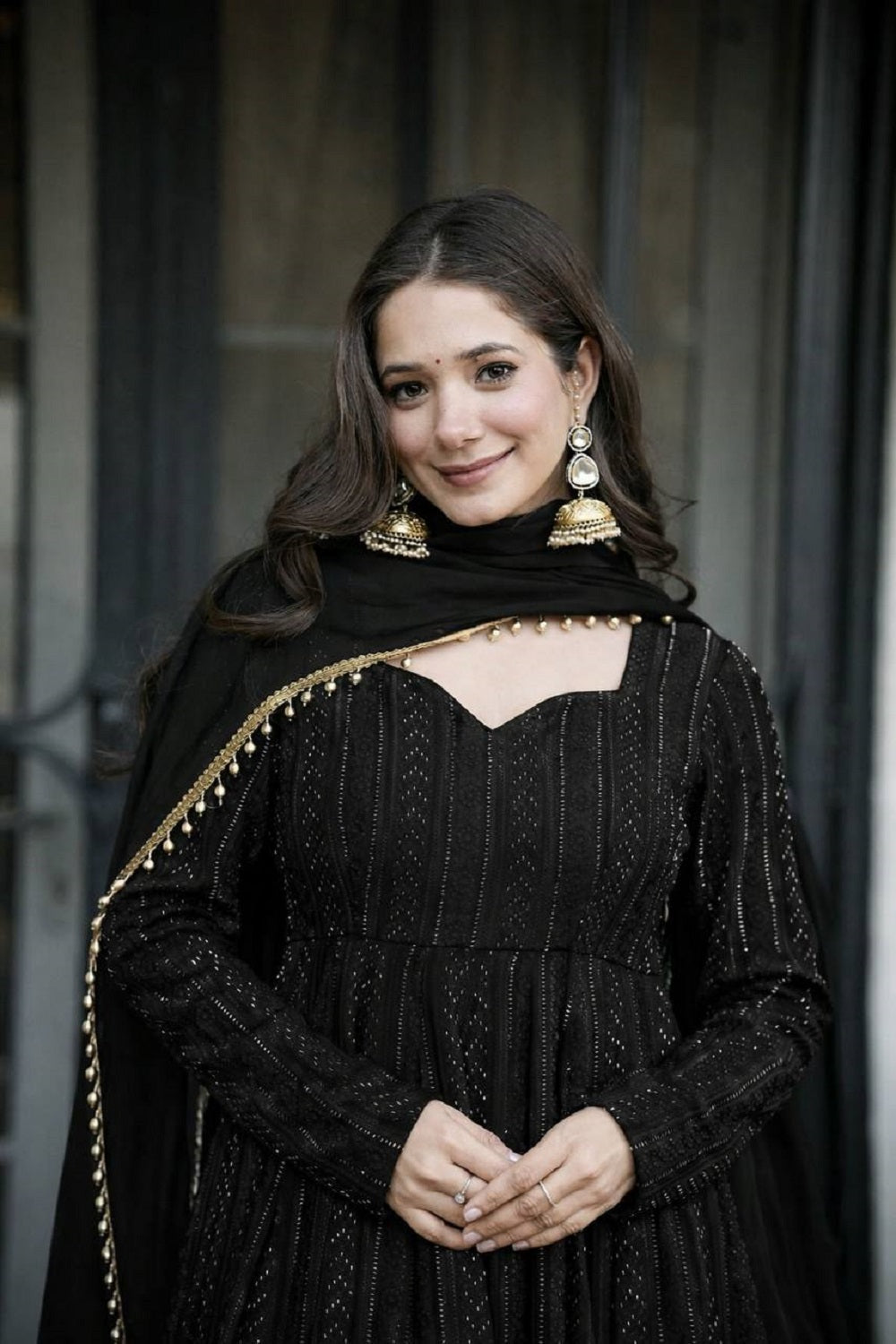 Yash Enterprise Black Faux Blooming Party Wear Embroidered Suit Set  Grab2Buy Yash Enterprise Grab2Buy
