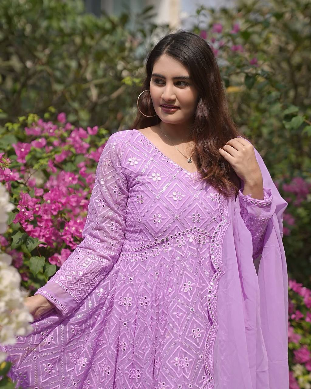 Yash Enterprise Purple Heavy Chinon Embroidery Party Wear Suit  Grab2Buy Yash Enterprise Grab2Buy