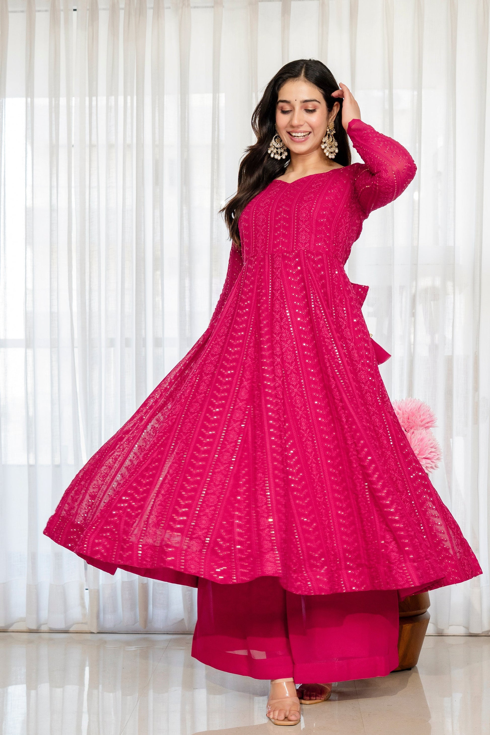 Yash Enterprise Rani Pink Blooming Silk Party Wear Embroidery Sharara Suit Set  Grab2Buy Yash Enterprise Grab2Buy