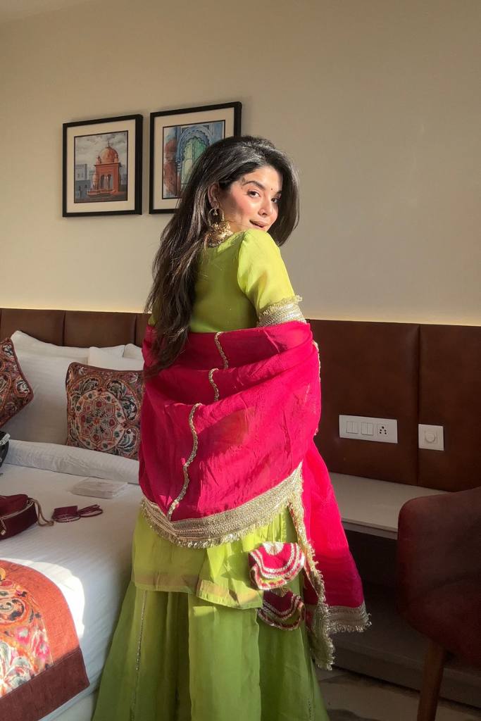 Yash Enterprise Green Faux Blooming Embroidery Sarara Suit  Grab2Buy Yash Enterprise Grab2Buy