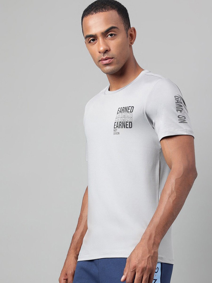 Alcis Typography Printed Anti-Static Dry Tech Slim Fit Sports T-shirt 