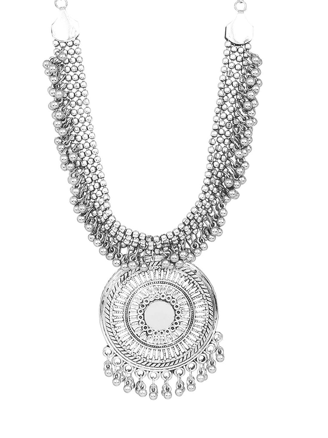 Cardinal Oxidized Silver-Toned Long Women Jewellery Set - Grab2buy