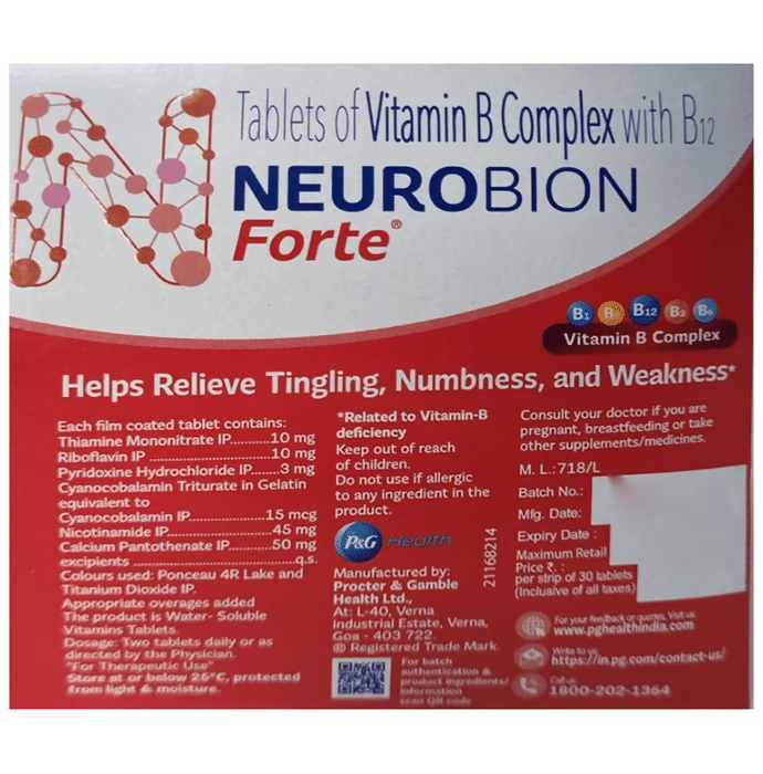 Neurobion Forte Tablets – Vitamin B Complex & B12 Nerve & Energy Support 