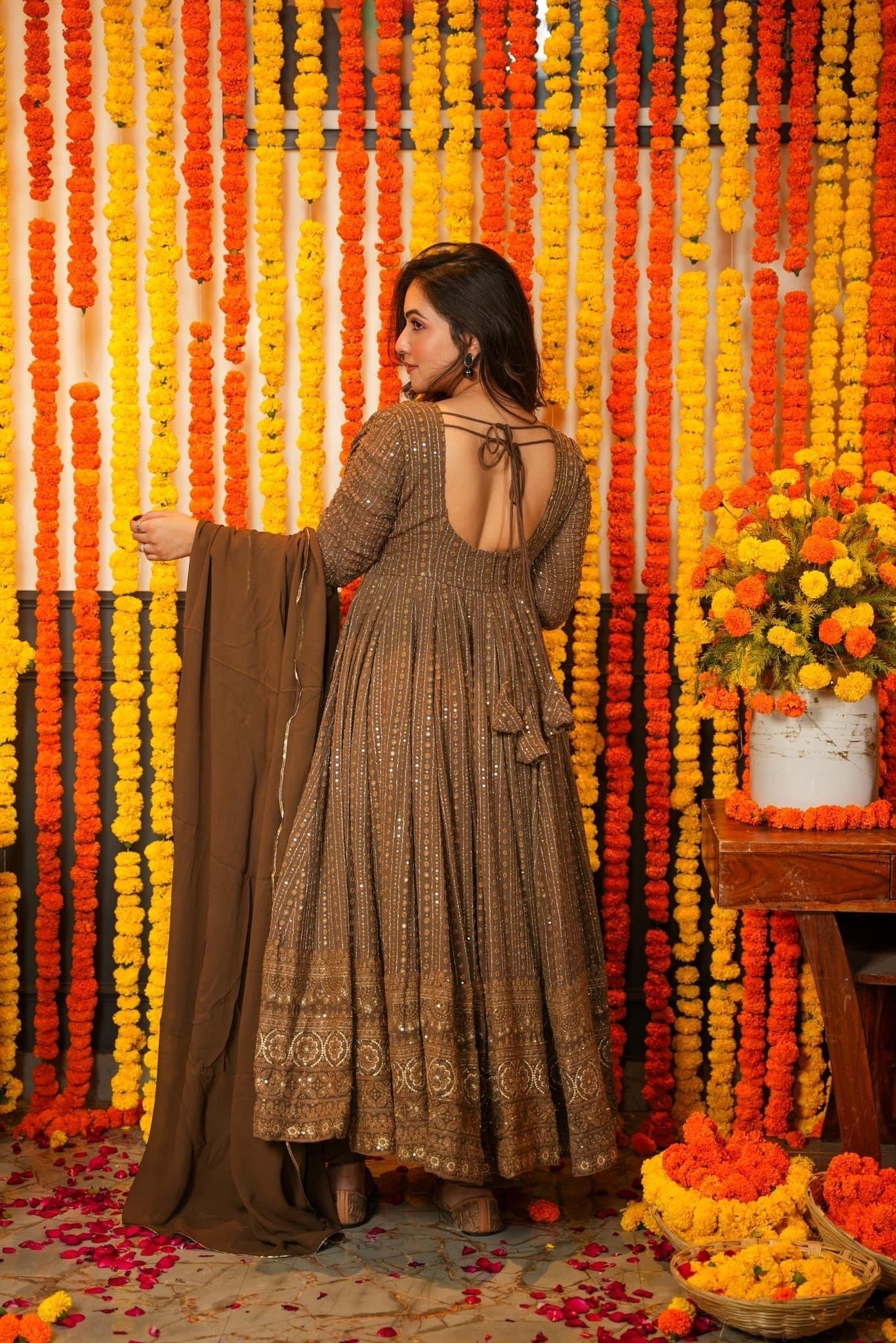 Yash Enterprise Night Star Embroidered Georgette Suit Set  Grab2Buy Yash Enterprise Grab2Buy