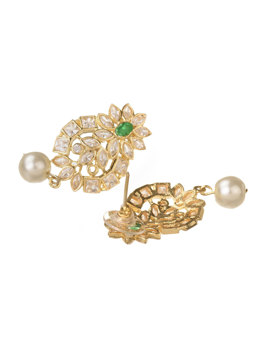 Saraf RS Jewellery GoldPlated Polki Studded With Beads Handcrafted Jewellery Set - Grab2buy