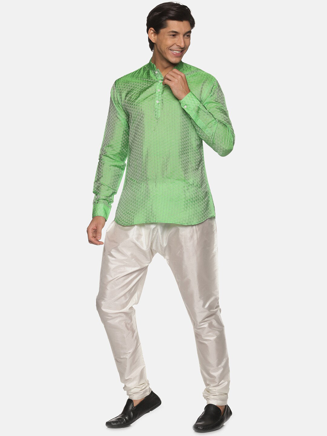 Sethukrishna Green Kurta with Pyjamas For Men
