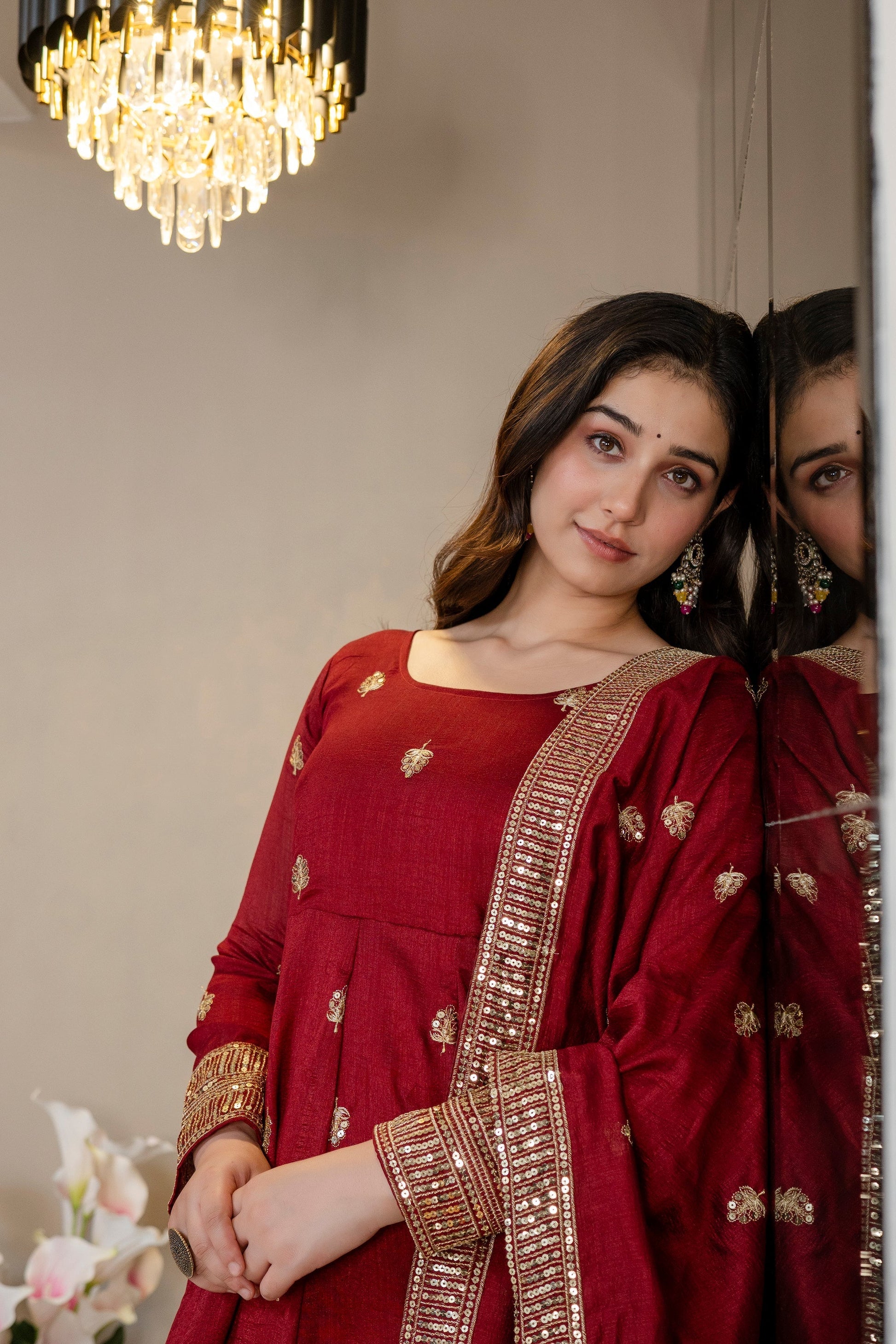 Yash Enterprise Maroon Simmar Silk Party Wear Embroidery Suit Set  Grab2Buy Yash Enterprise Grab2Buy
