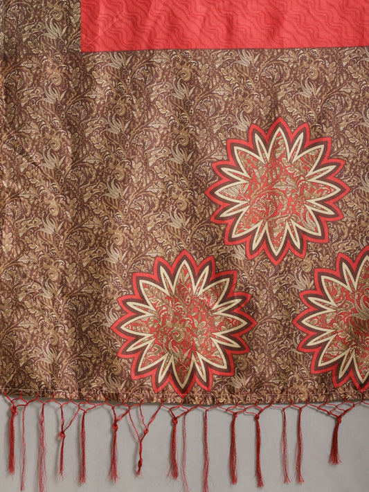 Saree Mall Maroon Printed Saree