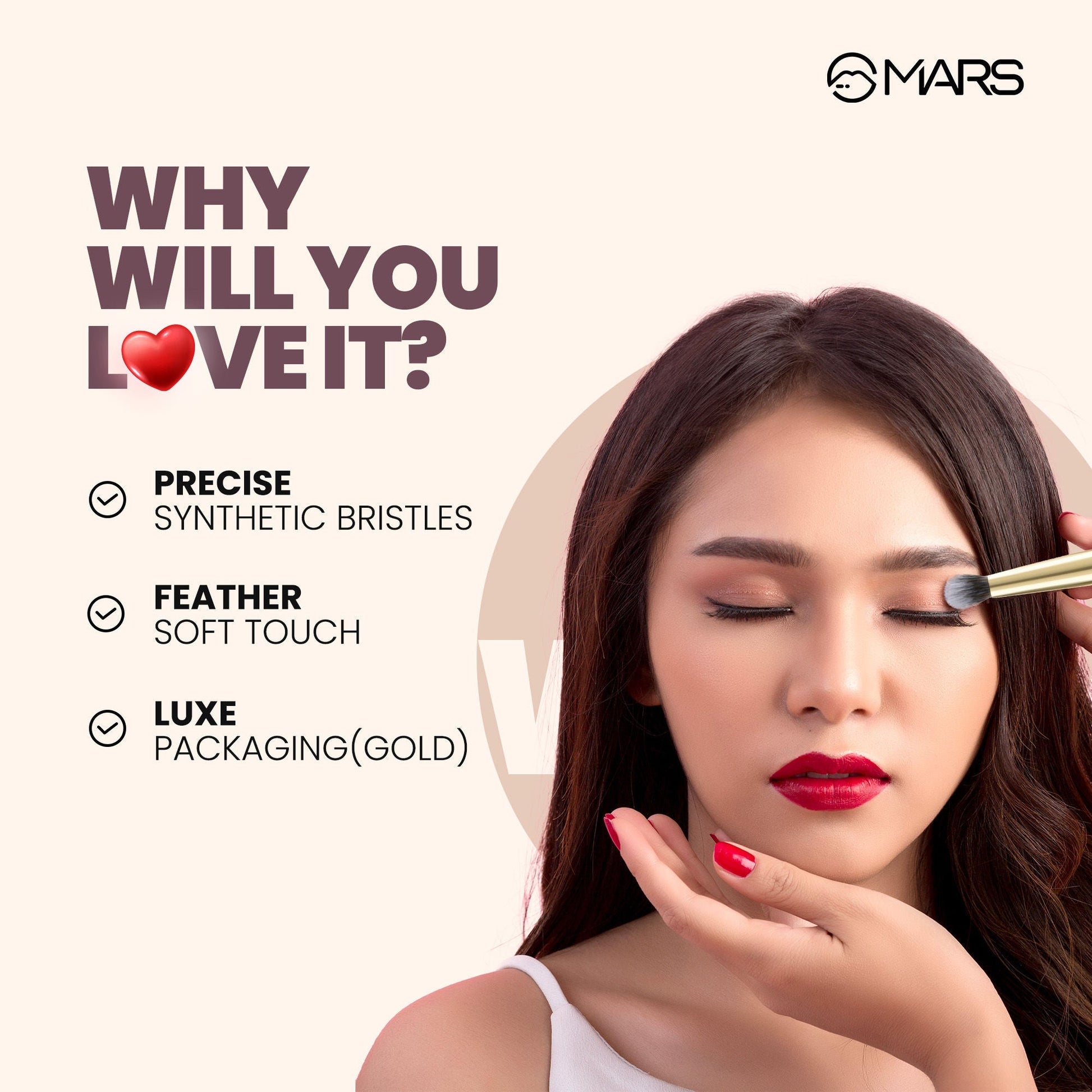 MARS Cosmetics Artist's Arsenal Professional Eyeshadow Smudging Pencil Brush Golden 