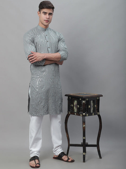 Sojanya Ethnic Motif Embroidered Sequined Work Pure Cotton Kurta 