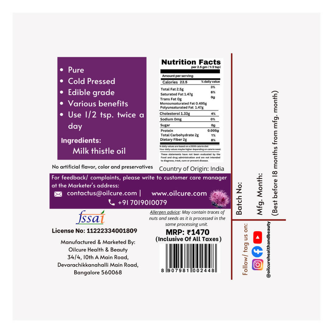 Oilcure Milk Thistle Oil 