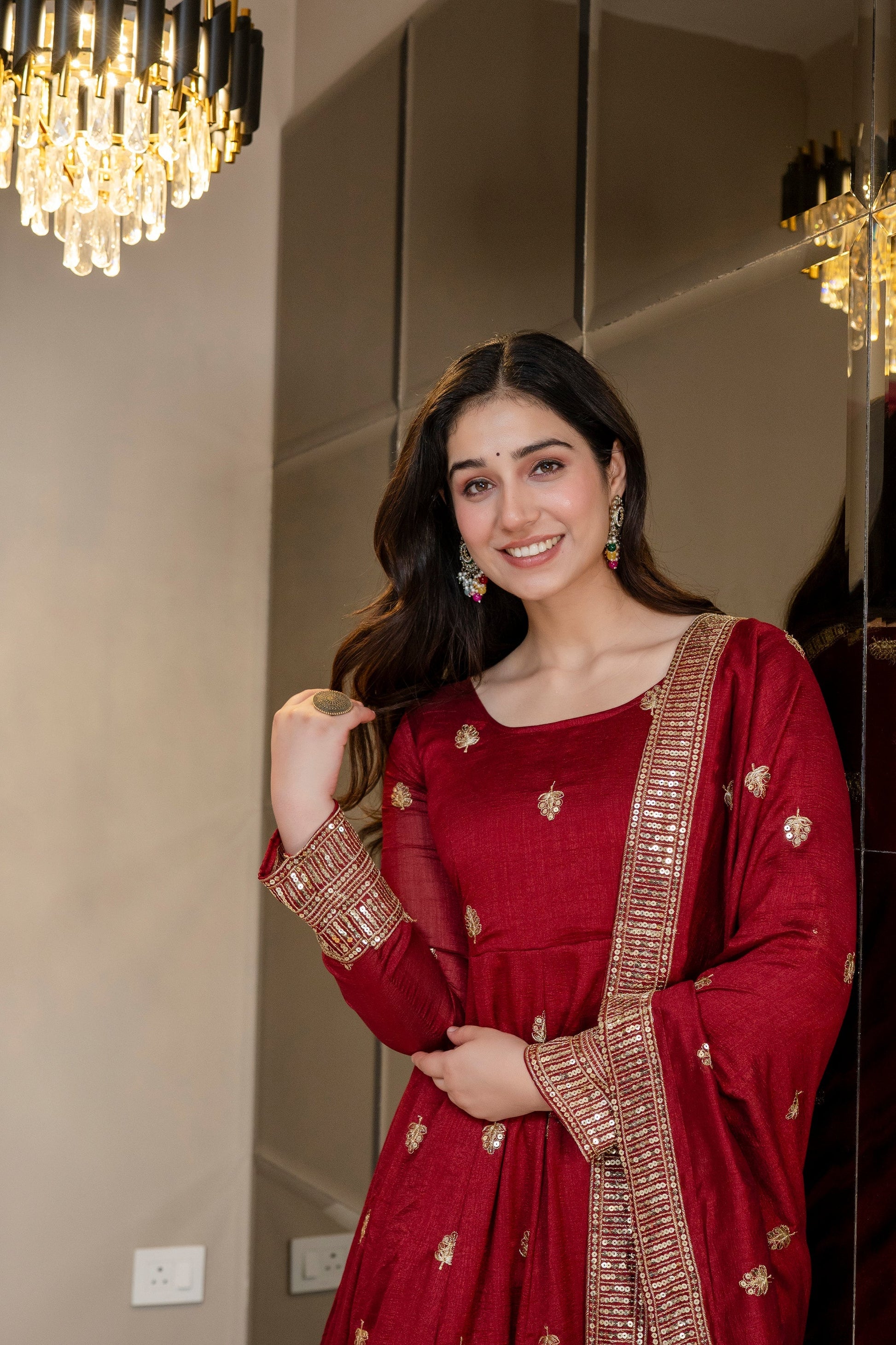 Yash Enterprise Maroon Simmar Silk Party Wear Embroidery Suit Set  Grab2Buy Yash Enterprise Grab2Buy