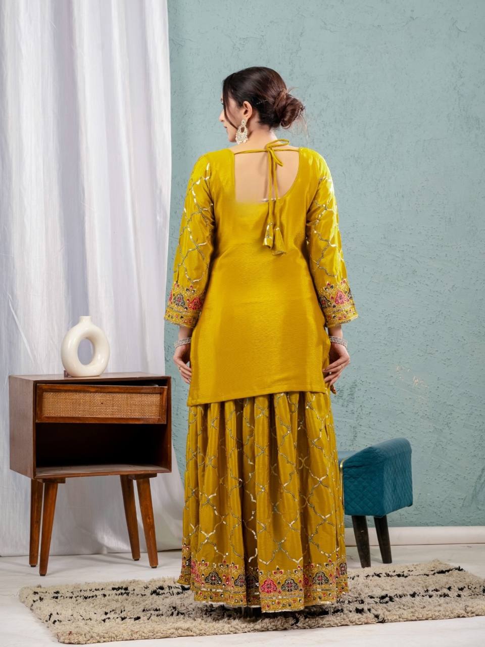 Yash Enterprise Yellow Georgette Embroidery Party Wear Suit Set  Grab2Buy Yash Enterprise Grab2Buy