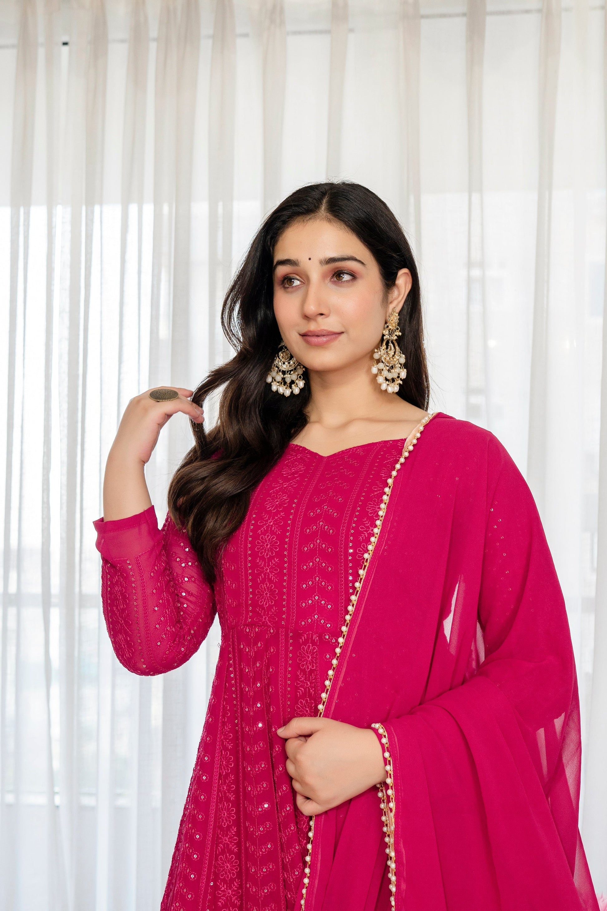 Yash Enterprise Rani Pink Blooming Silk Party Wear Embroidery Sharara Suit Set  Grab2Buy Yash Enterprise Grab2Buy