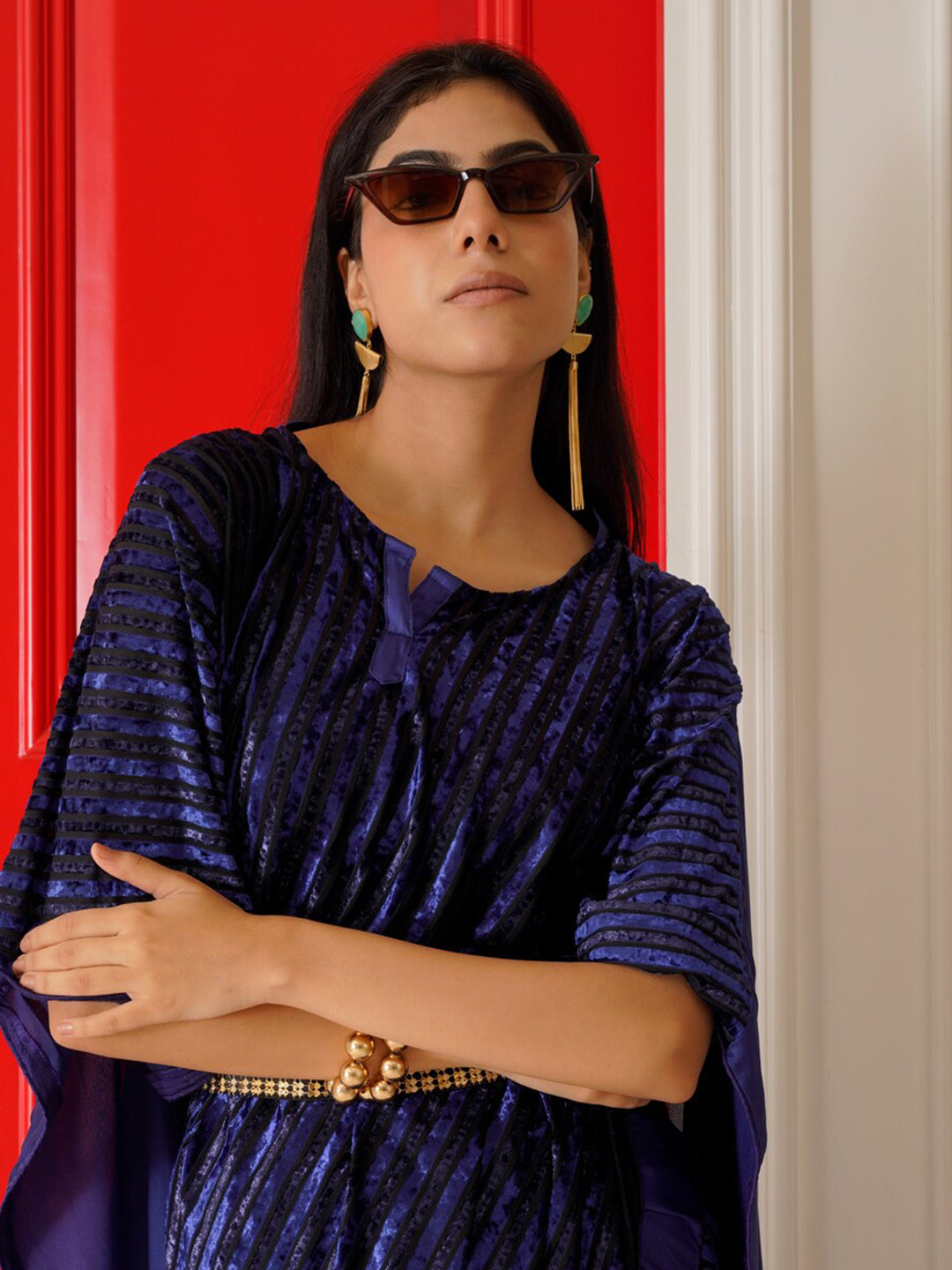 Tikhi Imli Striped Velvet Kaftan Grab2Buy 