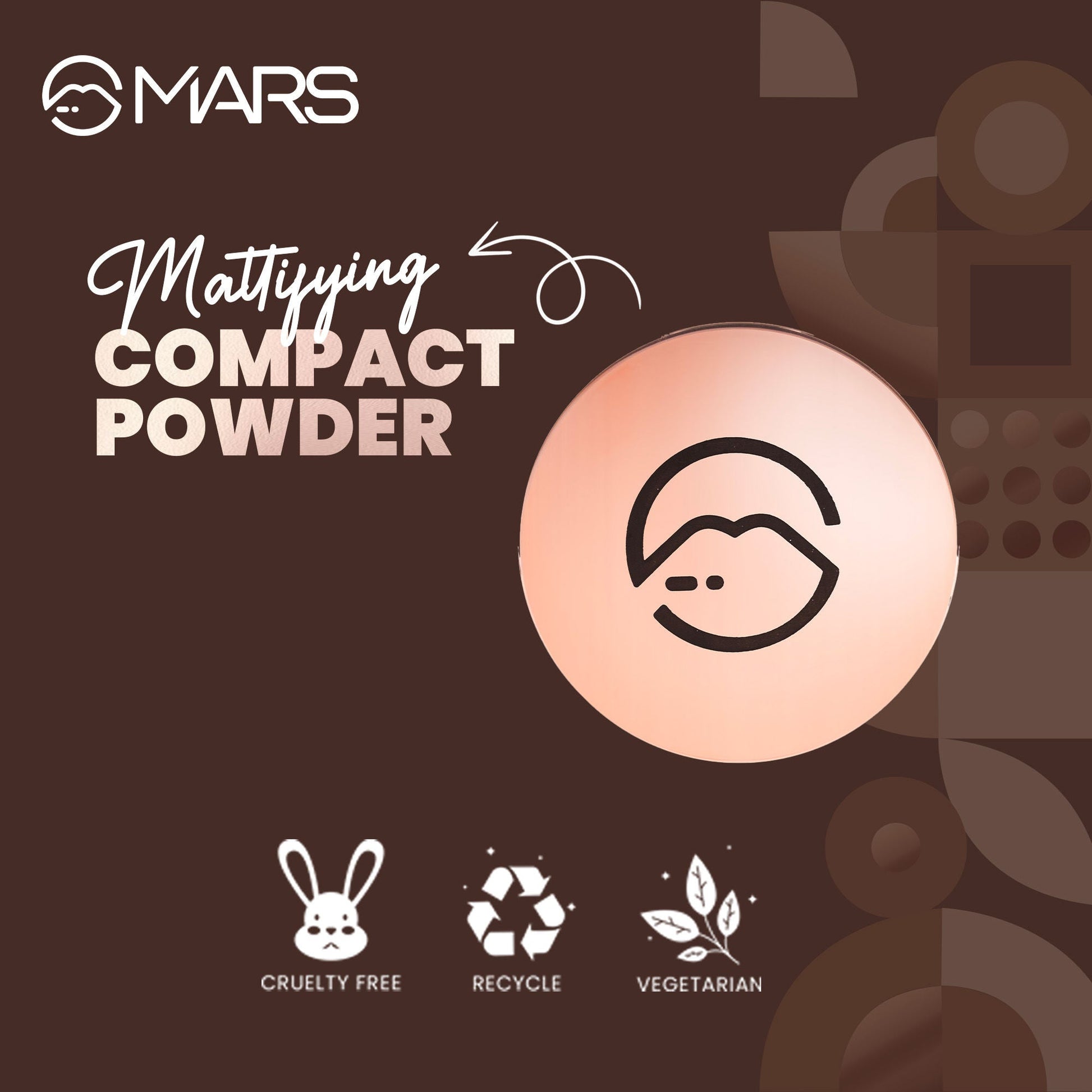 MARS Cosmetics Matte On Compact Powder with Applicator Puff - 05 Honey 