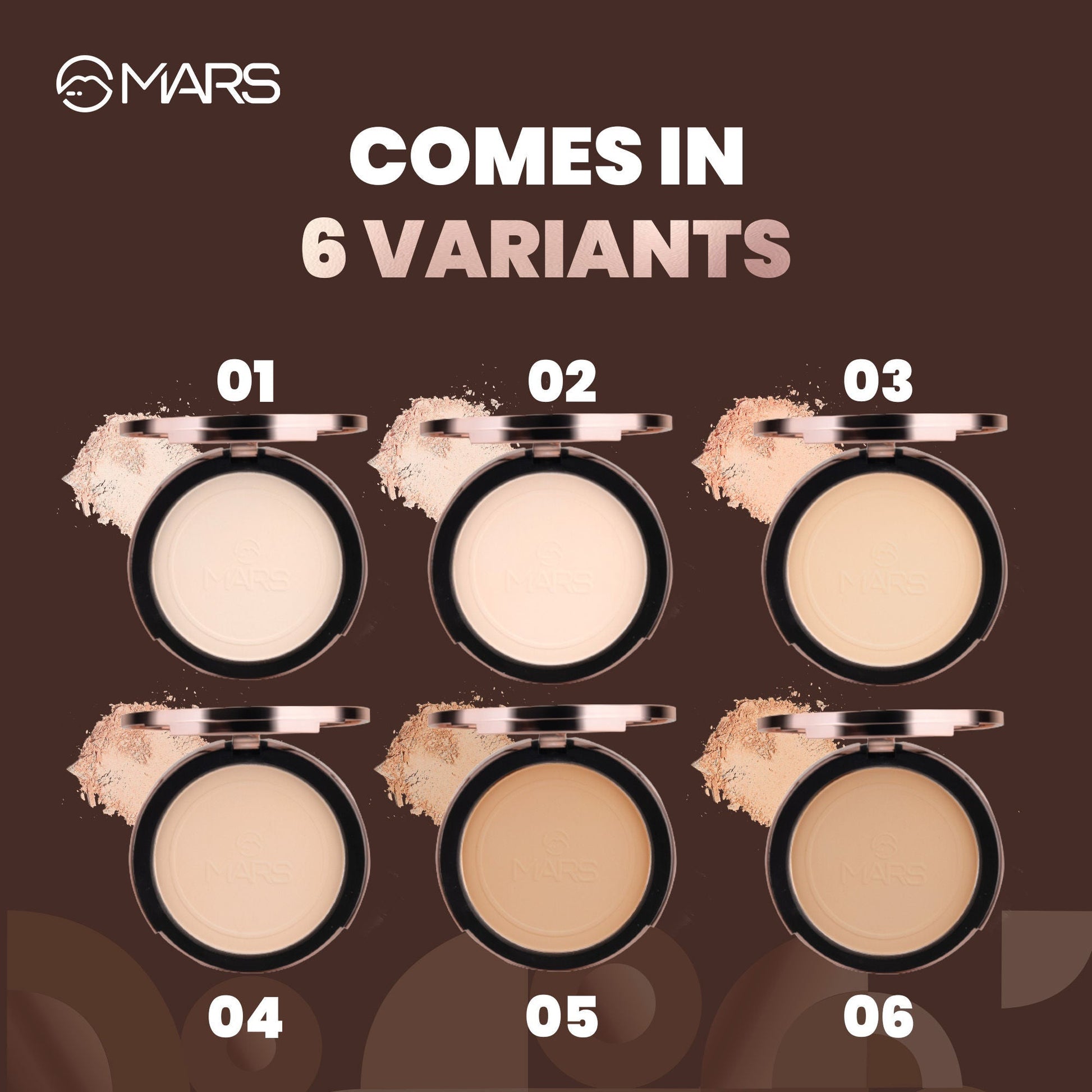 MARS Cosmetics Matte On Compact Powder with Applicator Puff - 05 Honey 