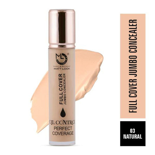 Matt Look Full Cover Jumbo Oil Control Perfect Coverage Concealer - Natural 