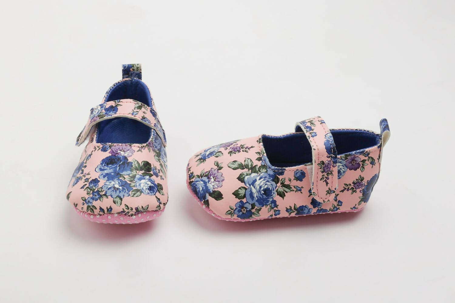 Tiny Bugs Girls Flowral Print Infants Booties - Blue  Grab2Buy Tiny Bugs Grab2Buy