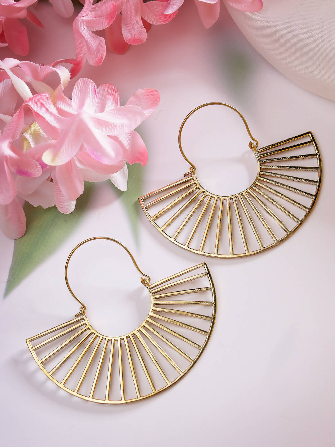 NVR Women Golden Hoop Earrings - Grab2buy