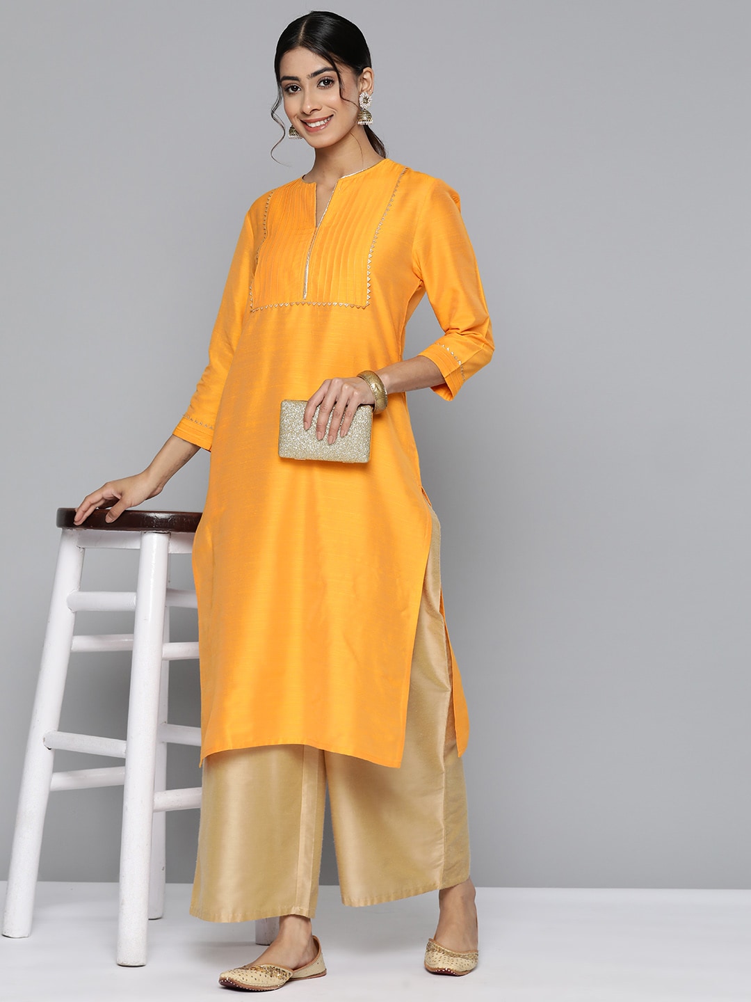 HERE&NOW Yoke Design Gotta Patti Detail Kurta