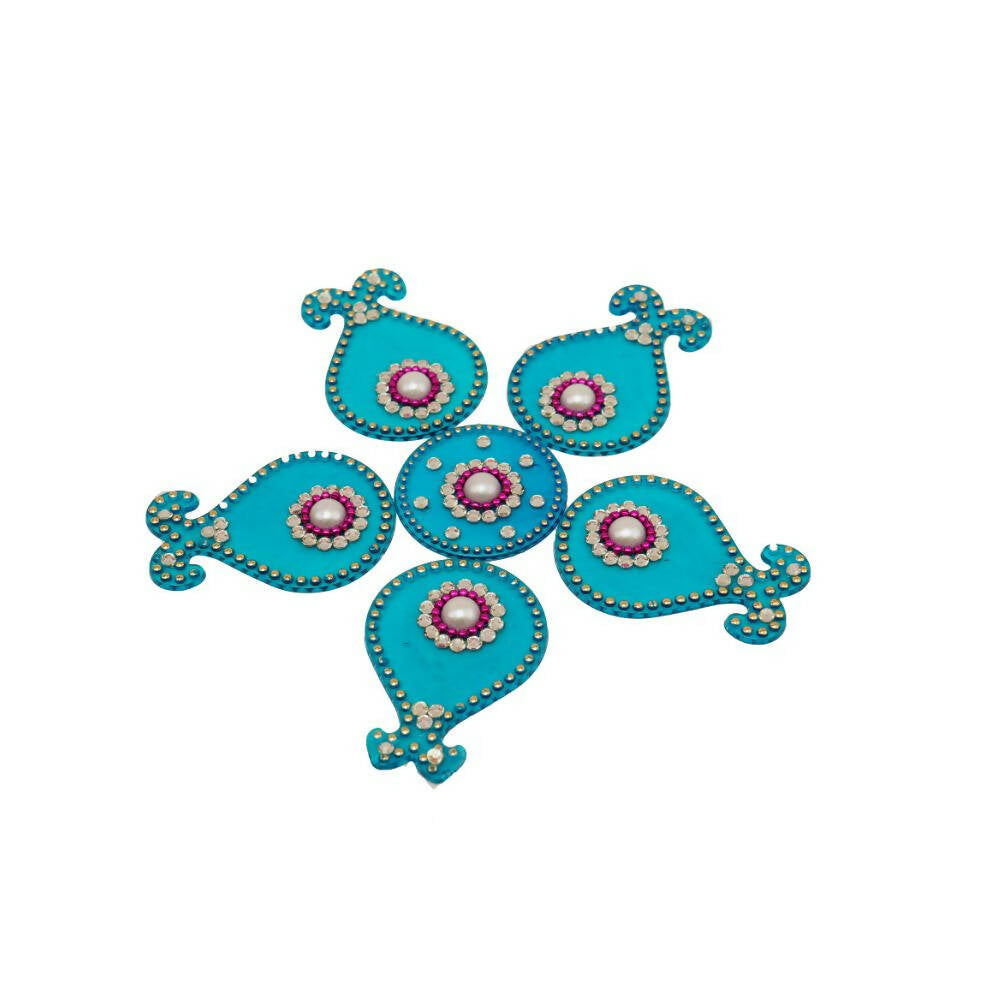 Kundan HandiKrafts Matka Rangoli Blue (Baby) - Grab2buy