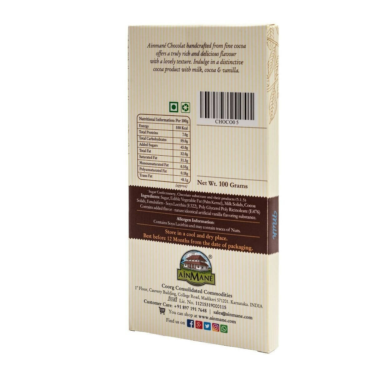 Ainmane Handcrafted Cocoa Bar - Grab2buy