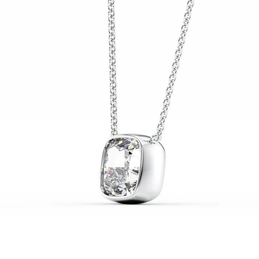 Cauer Elegant 14K White Gold Plated Moissanite Pendant Necklace  Grab2Buy Cauer Grab2Buy
