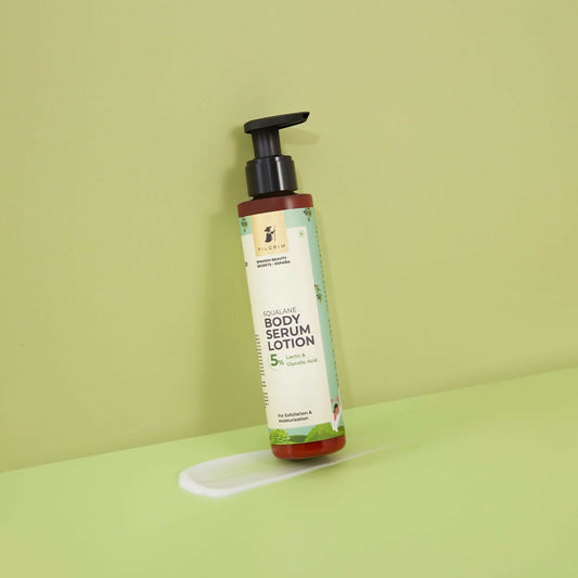 Pilgrim 5% Lactic & Glycolic Acid Body Serum Lotion For Exfoliation & Moisturization, For Rough Patches On Elbows & Knees - Distacart