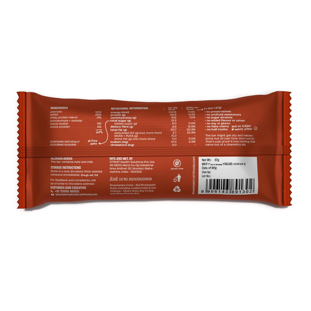 The Whole Truth High Protein Peanut Cocoa Protein Bar  Grab2Buy The Whole Truth Grab2Buy
