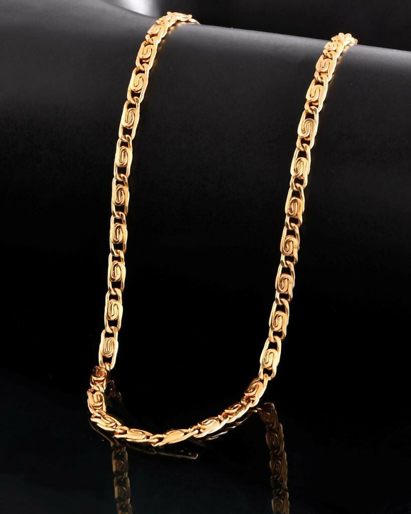 VOJ Gold-Polished Statement Chain 