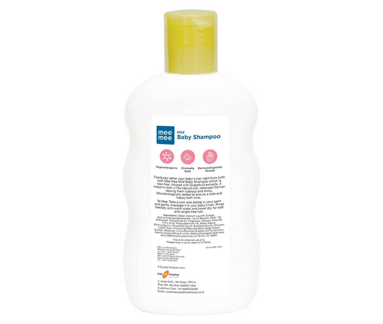 Mee Mee Mild Baby Shampoo For Daily Moisturizing Enriched with Olive Extracts 